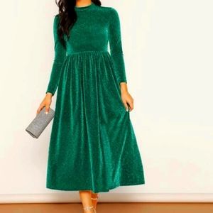 SHEIN Green Long Sleeve Dress
